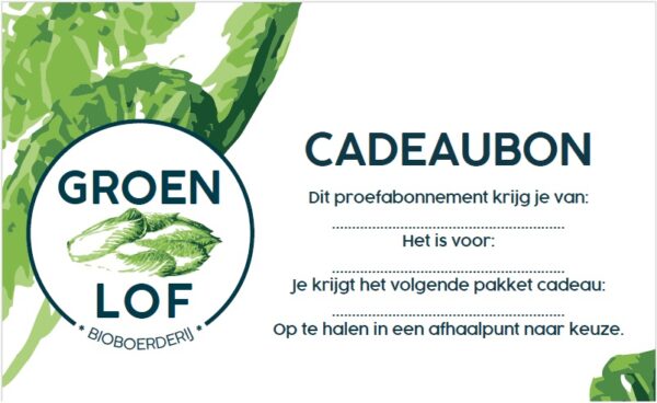 Cadeaubon klein groentepakket